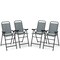 Patio Folding Bar Stool Set Of 4 With Metal Frame And Footrest